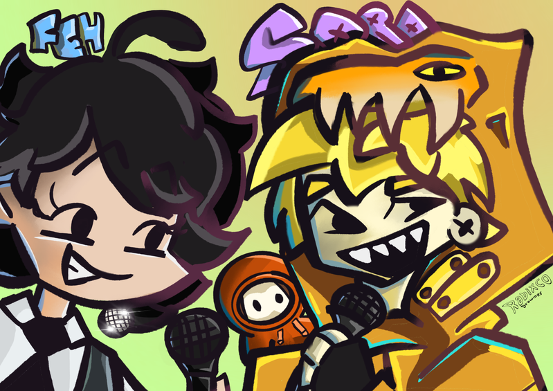 Dois personagens chibi
