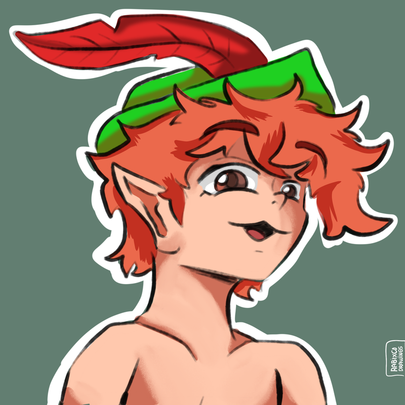 Personagem elfo cabelo vermelho