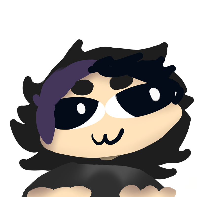 PNG Tuber Simples — chibi cabelo preto