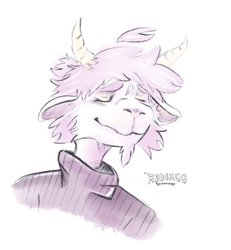 Sketch personagem cabra rosa